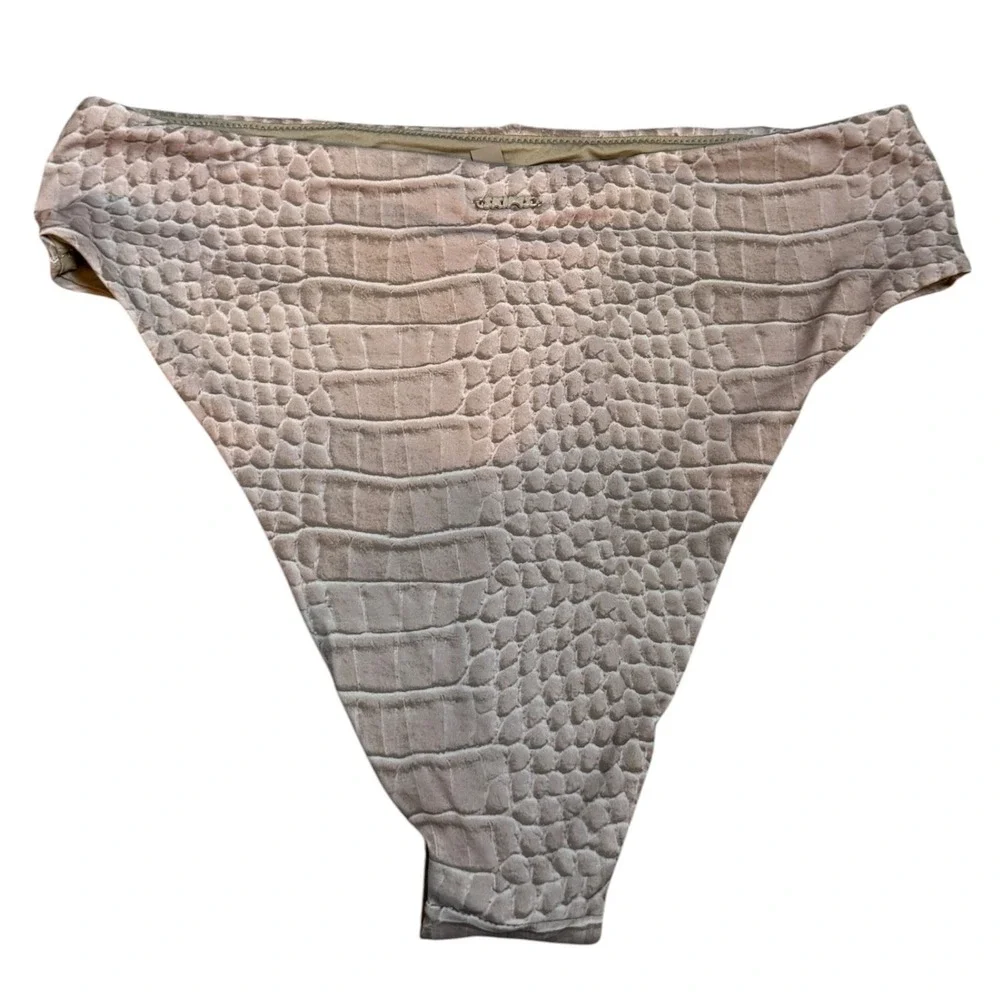 SKIMS Signature Swim Mid Waist Bottom Dune Crocodile Print Women's Medium